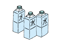 飲料水3本のイラスト