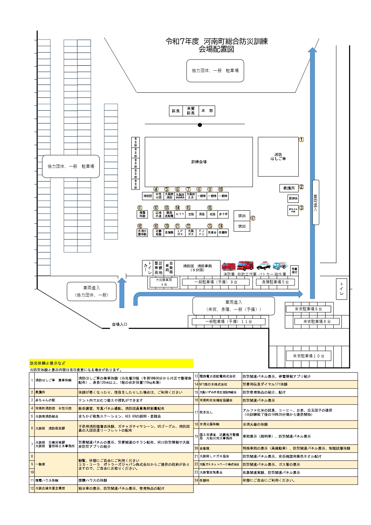 令和7年度河南町総合防災訓練チラシ（裏面）